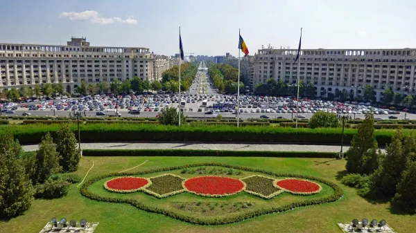 Bucharest skyline — flights from Amsterdam from €110, cheapest in September