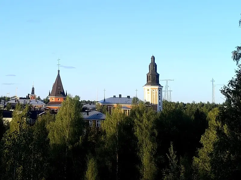 Kajaani skyline — flights from Tampere / Pirkkala from €160, cheapest in November