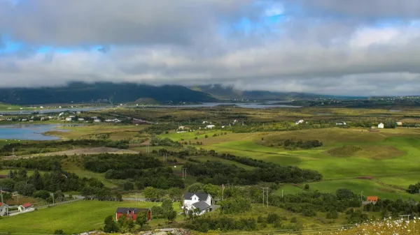 Leknes skyline — flights from Tromsø from €93, cheapest in September