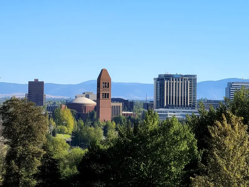 Spokane skyline — flights from Seattle from €182, cheapest in September
