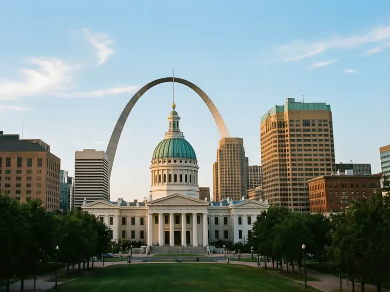 St Louis skyline — flights from Chicago from €47, cheapest in October